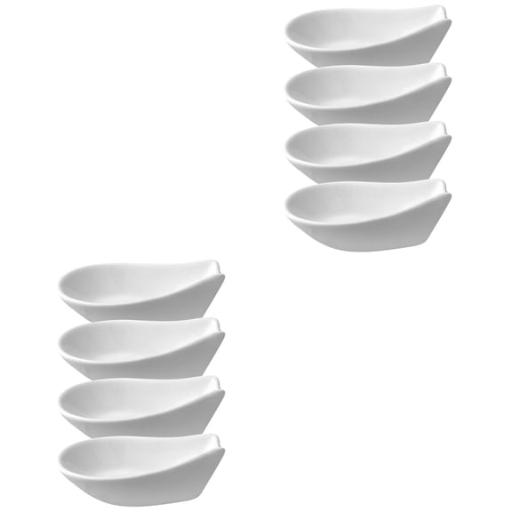 CIMAXIC Ceramic Spoon Rest White for Home Kitchens Prevents Cutlery Rolling 8Pcs