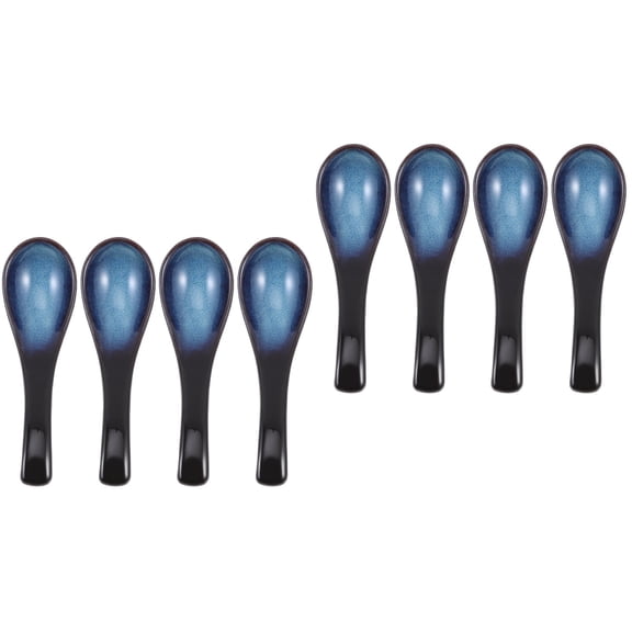 8 Pcs Ceramic Spoon Table Spoons Korean Soup Kitchen Japanese Old Fashioned Delicate Ceramics