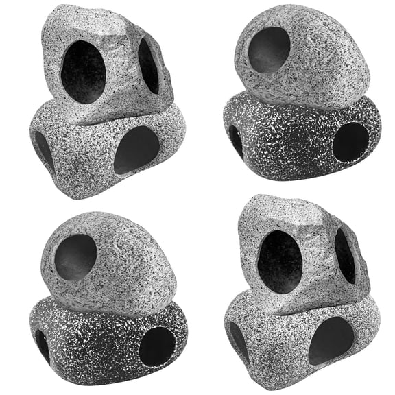 8 Pcs Ceramic Stone Cave Aquarium Decoration, Natural Rock Caves for Fish Tank, Smooth Surface, Multiple Sizes, Safe and Harm-Free, Provides Hiding Spaces for Fish