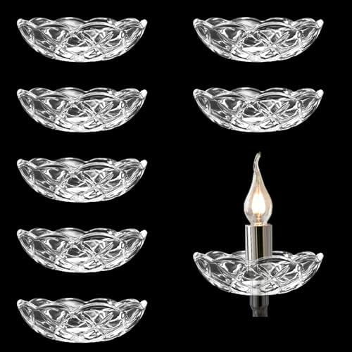 8 Pcs Chandelier Bobeche 4 Inch Chandelier Bobeche Cups Elegant Decor with 4 Side Holes for Home Birthday Wedding Party for Replacement Accessories and Party(Clear)$$Tools & Hardware Other