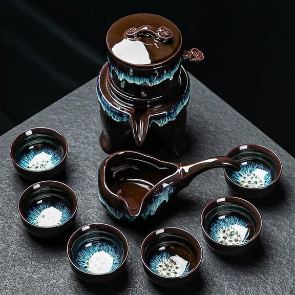 8 Pcs Chinese Traditional Tea Set Bone China Teapot And Tea Cup Set Travel Tea Set High-grade Automatic Tea Set Kung Fu Tea Set