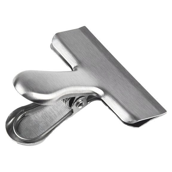8 Pcs Chip Clips, 2.2 inches Stainless Steel Kitchen Bag Clip Heavy Duty Food Storage Clamps, Silver Sealing Clamps Spring Loaded Sealing Clips for Home Office Papers