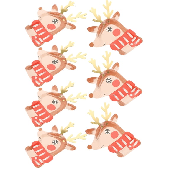 8 Pcs Christmas Family Outdoor Party Fawn Paper Plate Candy Dish Plates