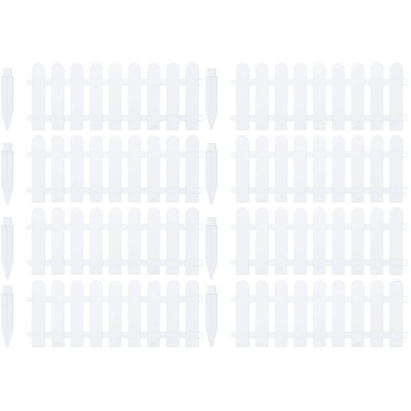 FUEENIRVA Tablzone White Picket Fence for Garden and Christmas Decor, 8Pcs