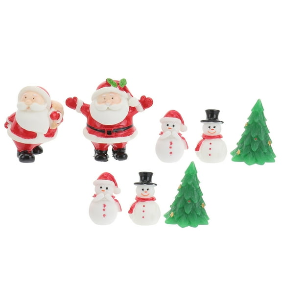 8 Pcs Christmas Village House Accessory Miniature Decoration Crafts Elder
