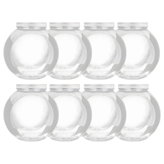 8 Pack 50.7 oz Clear Plastic Candy Jars with Lids - Food-Safe Bulk Storage Containers | Large Capacity Round Bottles for Snacks, Nuts, Party Buffet & Craft Supplies