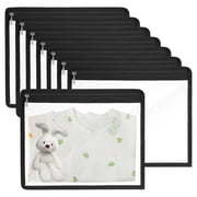 8 Pcs Clear Zipper Pouches, 13 10.4" Large PVC Storage Bags, Clear Waterproof Makeup Pouches, Transparent Travel Toiletry Bags, Multi-Purpose File Organization Bags for Home Office