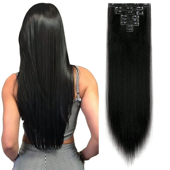 8 Pcs Clip in Hair Extensions, Hair Wave Straight Hair Clip in Hair Extensions 24/26 Inchs