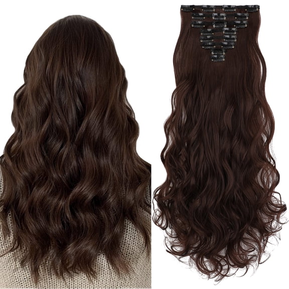 8 Pcs Clip in Hair Extensions, Hair Wave Straight Hair Clip in Hair Extensions 24/26 Inchs