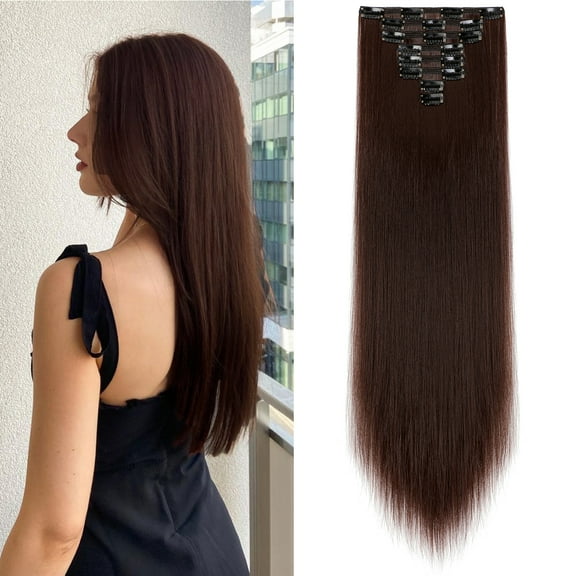 8 Pcs Clip in Hair Extensions, Hair Wave Straight Hair Clip in Hair Extensions 24/26 Inchs