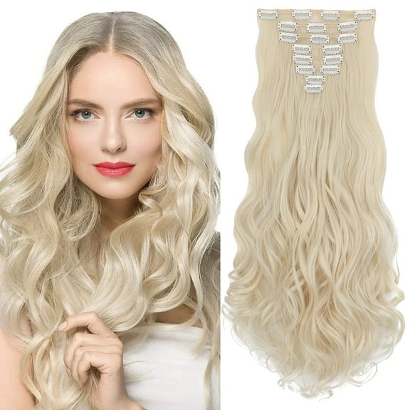 8 Pcs Clip in Hair Extensions, Hair Wave Straight Hair Clip in Hair Extensions 24/26 Inchs