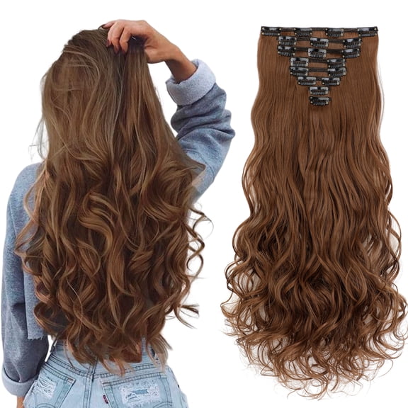 8 Pcs Clip in Hair Extensions, Hair Wave Straight Hair Clip in Hair Extensions 24/26 Inchs