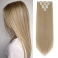 thumbnail image 1 of 8 Pcs Clip in Hair Extensions, Hair Wave Straight Hair Clip in Hair Extensions 24/26 Inchs, 1 of 6