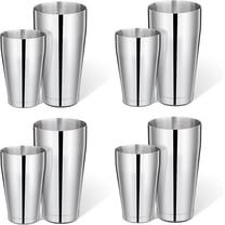 8 Pcs Cocktail Shaker Boston Shaker Set Professional Bartender Kit Bar Stainless Steel Drink Shaker Bartending Martini Tin with 18oz & 28oz Mixed Alcohol Tool for Beginner(Silver)