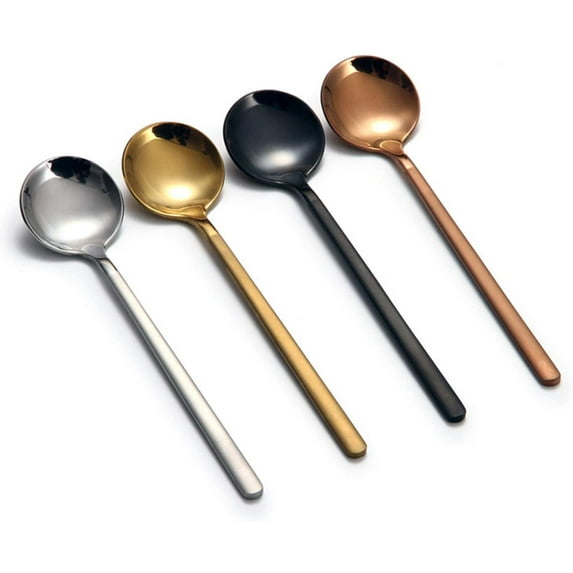 8 Pcs Coffee Spoons Teaspoons 5.3-Inch Matte Frosted Handle Stainless ...