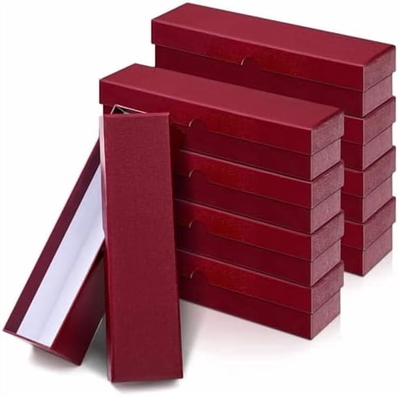 8 Pcs Coin Storage Box 2x2inch Flip Holders Box Coin Collectors Supplies Holders for Cents Collection Cardboard (9 x 2 x 2 Inches,Dark Red)