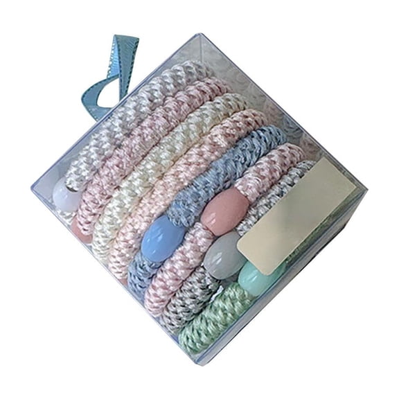 8 Pcs Colorful Elastic Hair Ties Personalized Hair Bands Braided Fabric Hairs Ties Cute Rubber Band Scrunchies Ideal Hairs Accessories for Ponytail Daily Life