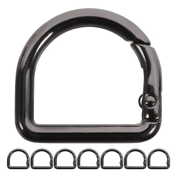 FOMIYES 8Pcs Backpack Clips Replacement Black D Ring Carabiner Clip with Spring Clasp