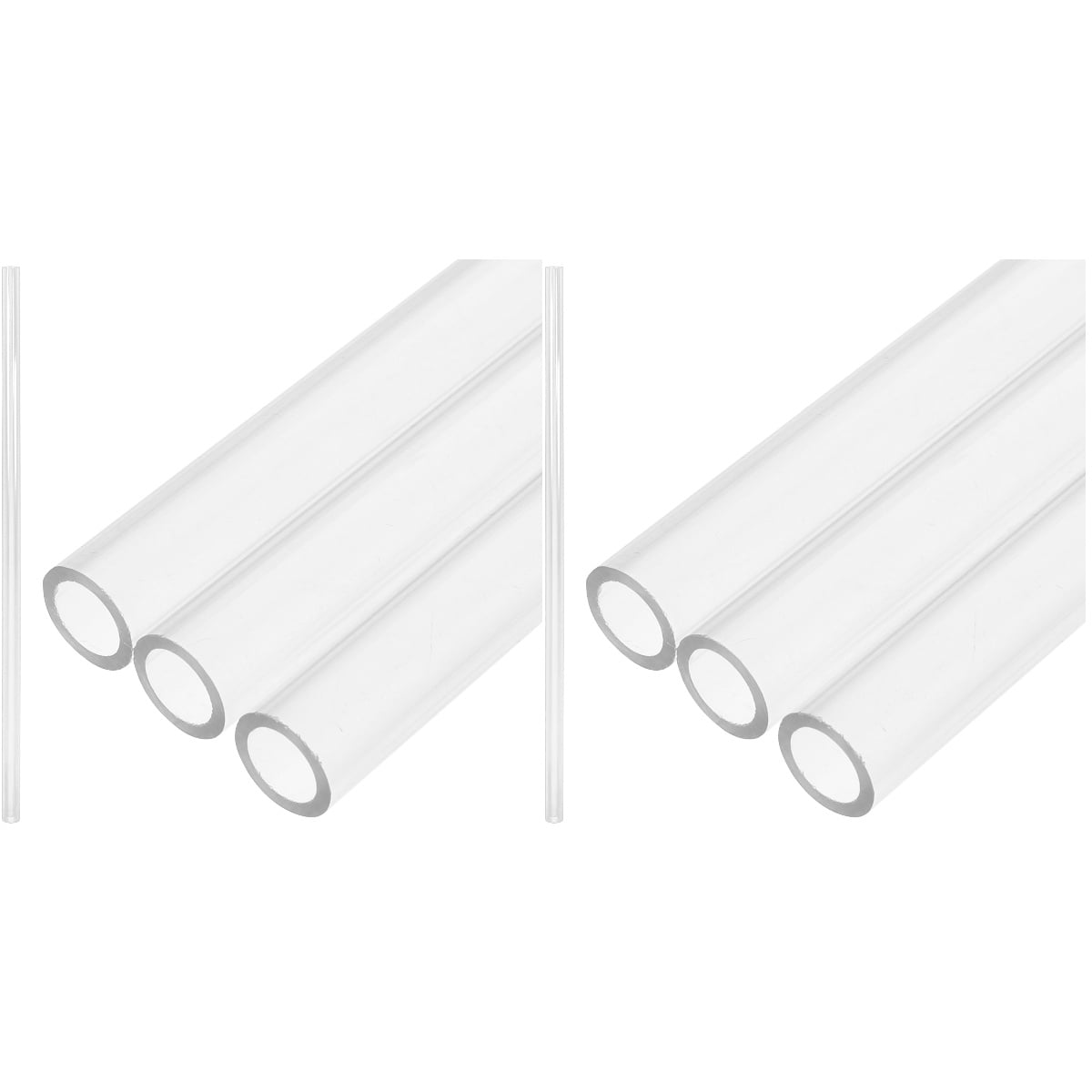 8 Pcs Computer Water Cooling Hard Tube Clear Tubing Hose Transparent