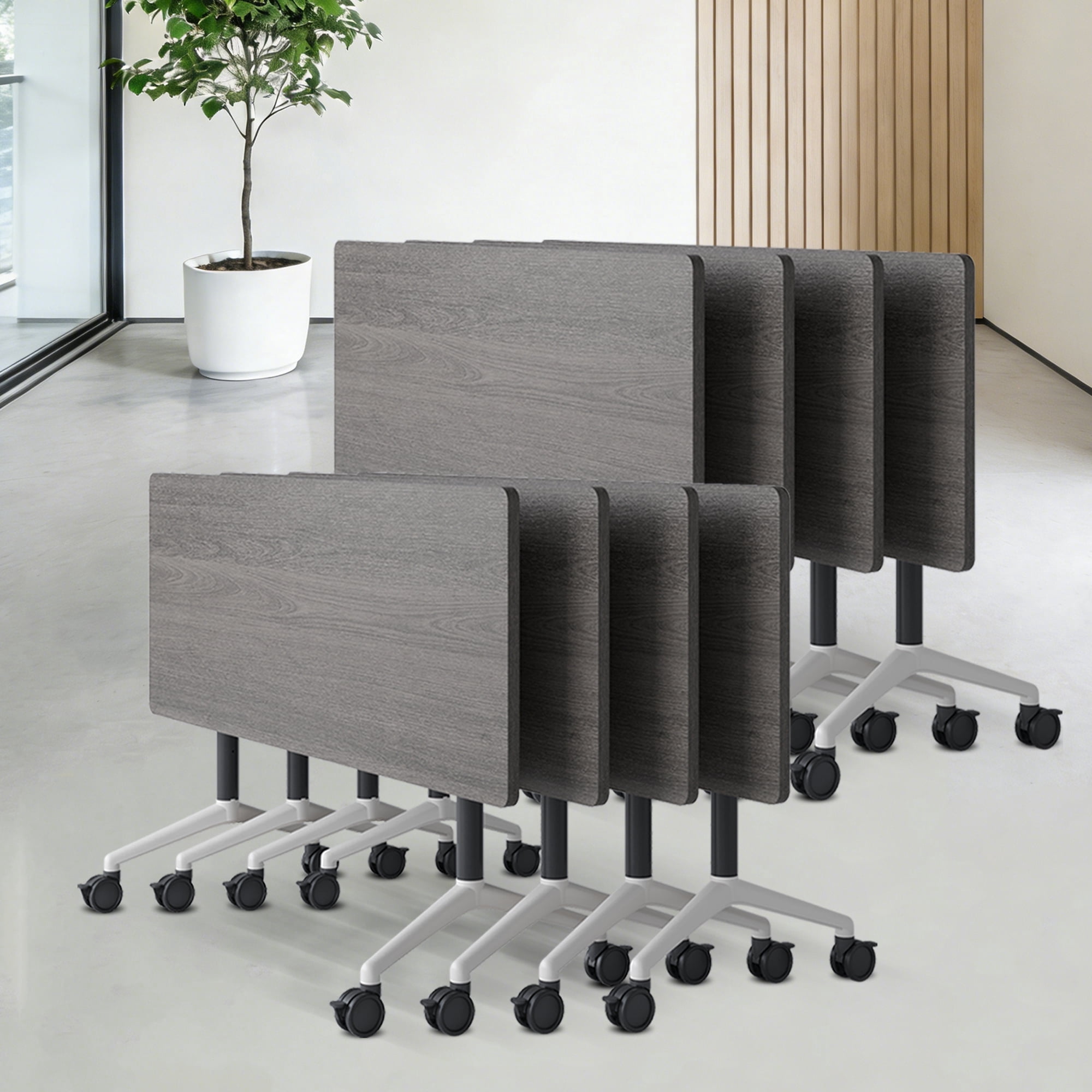 8 Pcs Conference Table, 55.1in Office Folding Conference Room Tables ...