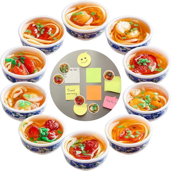 Cute Magnets Funny Fridge Magnets Anime Ramen 3D PVC Food Decorative for Kitchen Office Whiteboards Locker Photo Menu Board Home Decoration