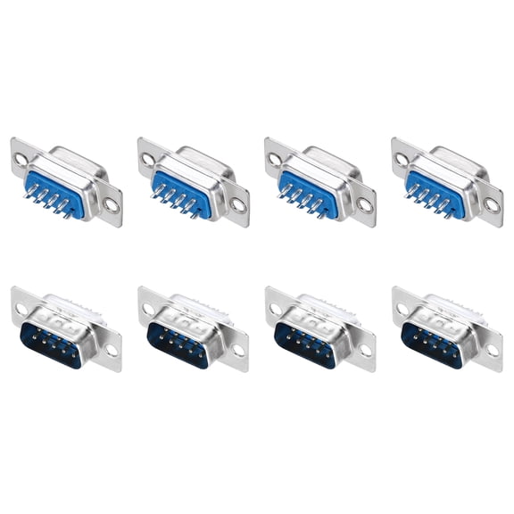8 Pcs D-sub Connector DB9 9-pin 2-Row Male Female Serial Port Terminal Breakout
