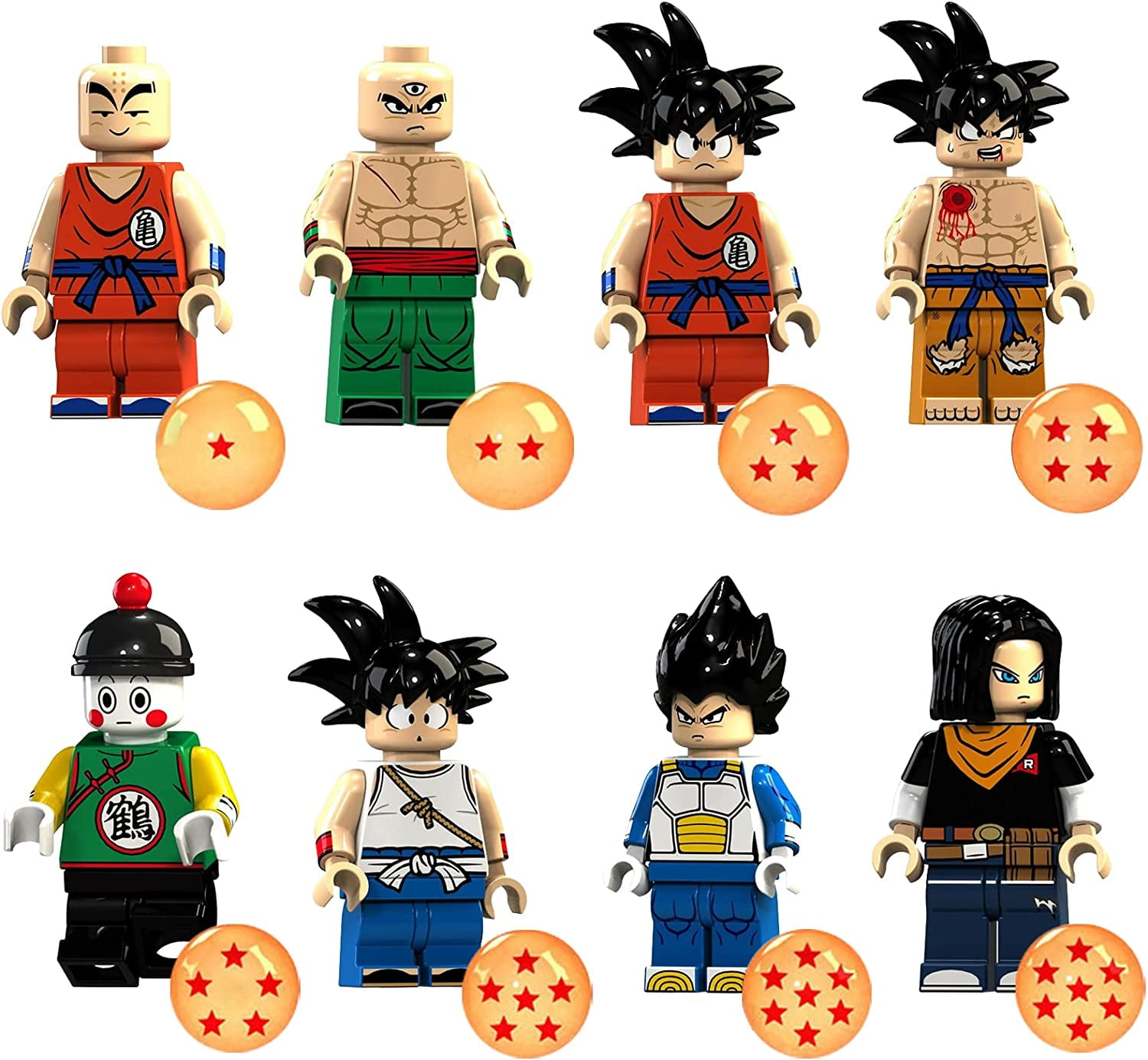 8 Pcs DRAGON BALL Mini Action Figure Toys, Cartoon Building Blocks Set