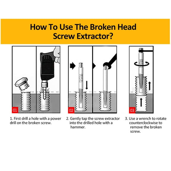 8 Pcs Damaged And Stripped Screw Extractor Set, Broken Bolt Extractor And Broken Water Pipe Remover Set, Ideal Left Hand Spiral Removal Tool Kit With Storage Case