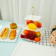 8 Pcs Dessert Table Display Set with 2 x Three-Tier Cupcake Stands 6 Pcs Dessert Trays Plastic Cake Stand Set for Tea Party, Birthday, Baby Shower