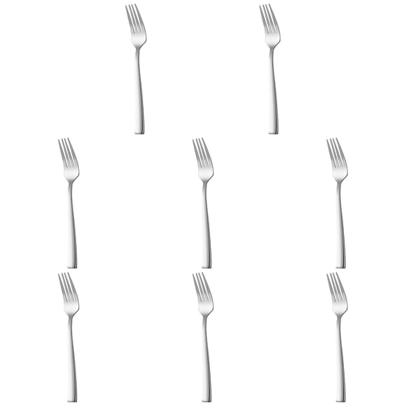 8 Pcs Dinner Fork Set Stainless Steel Forks with Modern Square Handle, Mirror Finish Dinner Forks for Home, Kitchen & Restaurant, Elegant Tableware for Western Dining & Parties