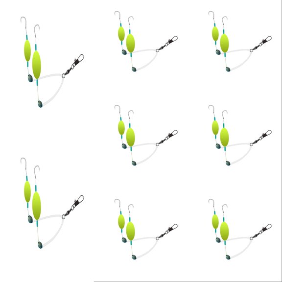 8 Pcs Double Hook Reverse Bottom Rig Swimming Bait for Freshwater and Saltwater, 3.94 Inch Fishing Lures for Beginners Amateurs and Professionals Outdoor, Recommended Fishing Weight 500-2000g