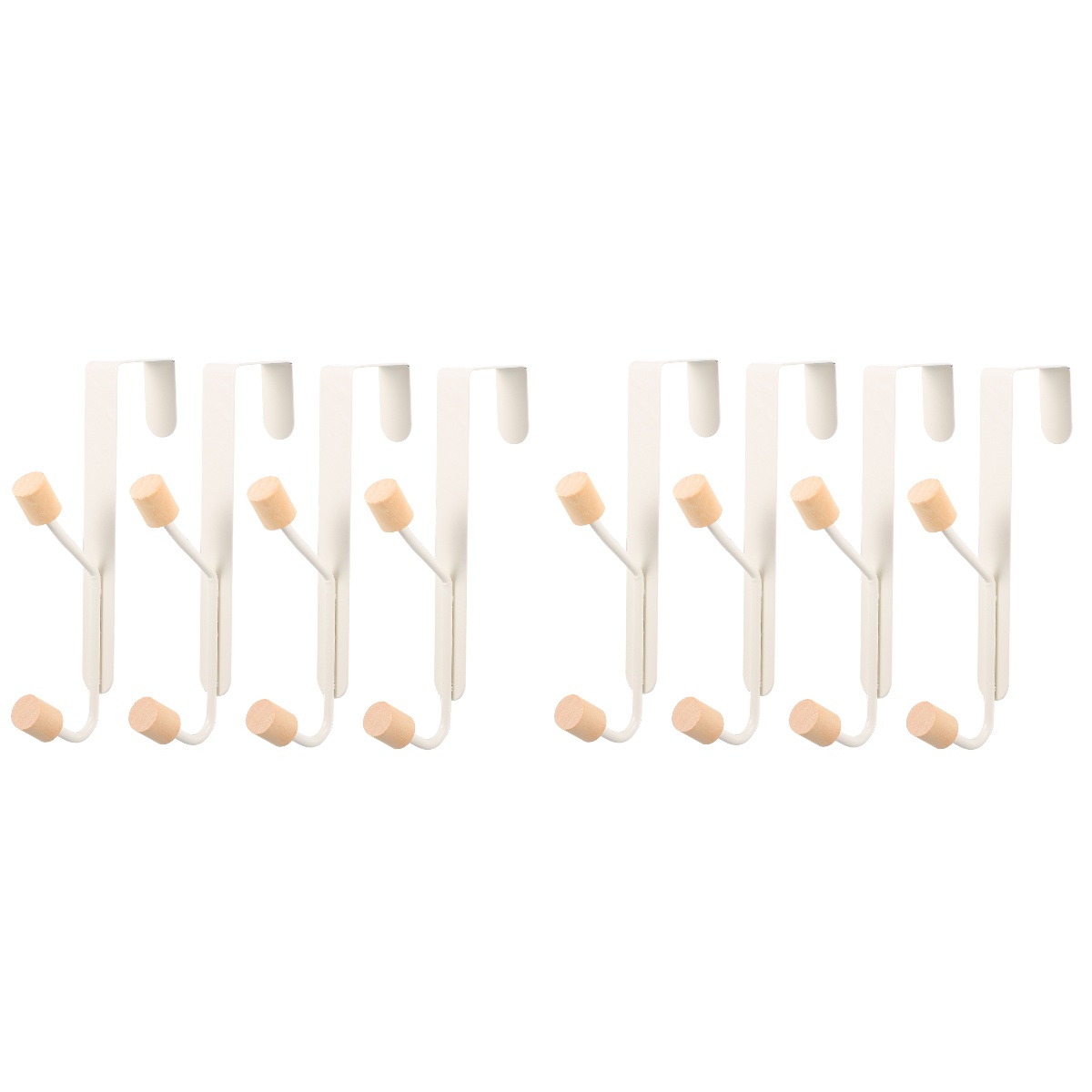 8 Pcs Double Hook behind The Door Coat Hangers Towel Holder