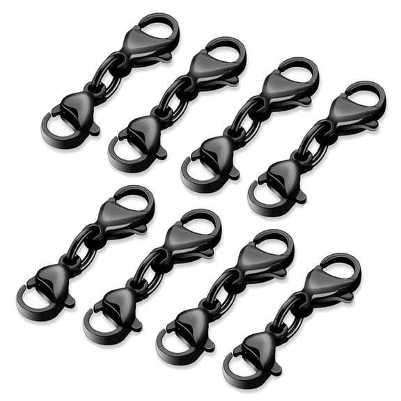 8 Pcs Double Lobster Clasp Double Claw Connector Bracelet Extension Clasp Necklace Extender Suitable for Jewelry Chain