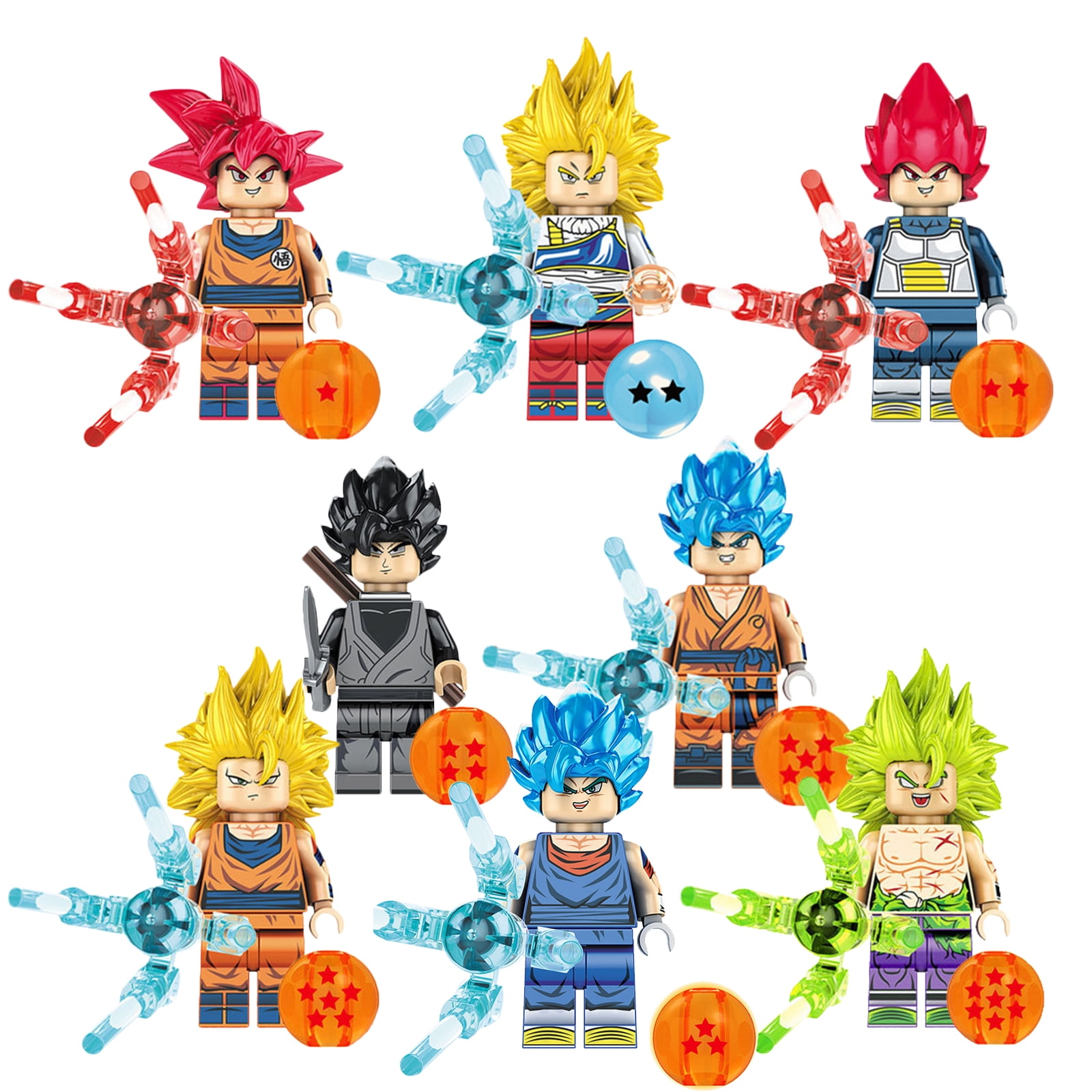 SeekFunning 10 Dragon Ball Z Toys,Super Saiyan Standing Fighting Goku for  Kids Birthday Gifts Desk Decor 