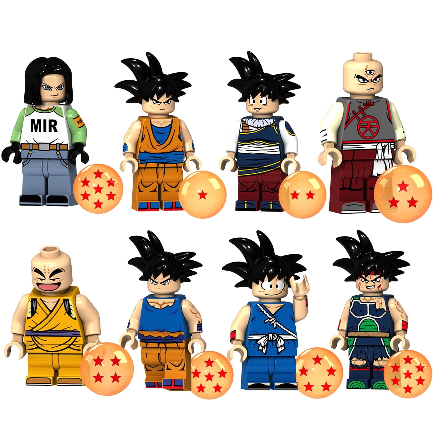 8 Pcs Dragon Ball Minifigures Set, 1.77inch Collectible Dragon Ball Z