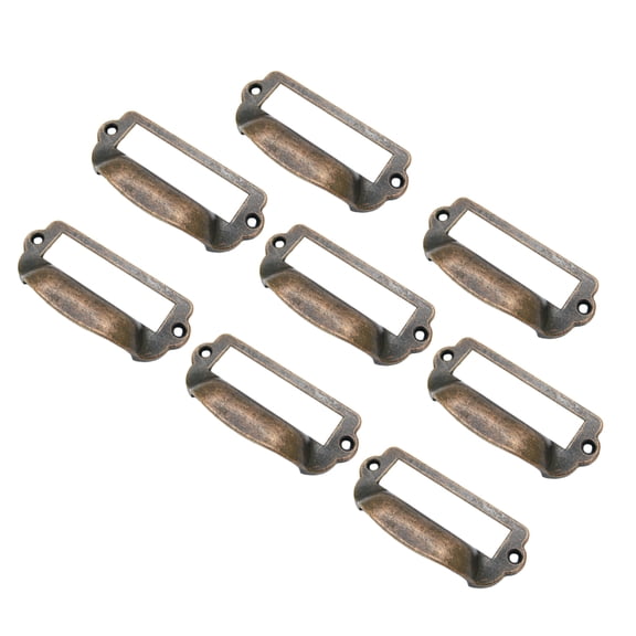 ULTNICE 8Pcs Alloy Door Handle Dark Brown Rust Resistant Minimalist for Wardrobe Cabinet Drawer