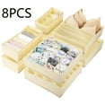 thumbnail image 1 of Drawer Organizer Clothes, 8 Pack Dresser Organizer for Baby Clothes, Underwear, Sock- Foldable Closet Organization and Storage Dividers Bins for Nursery, Bedroom (Beige), 1 of 6