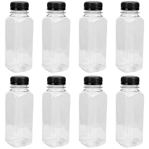8 Pcs Drink Bottle Empty Bottles Refrigerator Glass with Lids Homemade Juice Clear Milk Drinking Plastic Baby Child