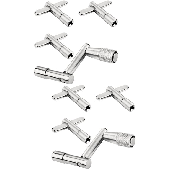 FENGGUIQU Universal Drum Tuning Key Tool Silver for Guitar Practice 8Pcs