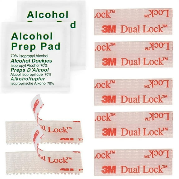 8 Pcs Toll Tag Mounting Kit for EZ Pass/IPass/IZoom,Happon Dual Lock Adhesive Mounting Strips,Reclosable Fastener Adhesive Dual Lock Tape Strips with Alcohol Prep Pad