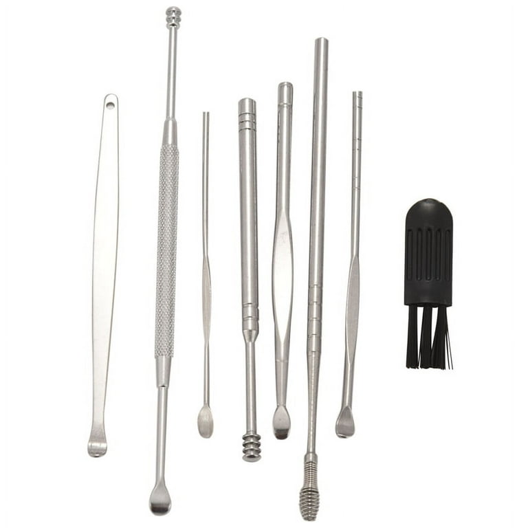 8Pcs Ear Pick Ear Wax Removal Kit, Earwax Removal Tool, Ear Cleansing Set,  Ear Curette Ear Wax Remover Tools with a Cleaning Brush and Storage Box