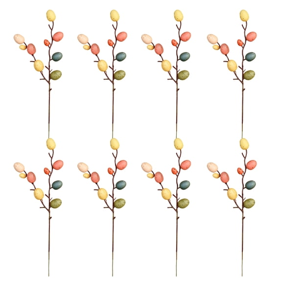8 Pcs Easter Branch with Easter Eggs and Easter Rabbit, 20 Inch Spring Floral Easter Greenery Spray Flower Decorations for Easter Celebration Centerpiece Vase