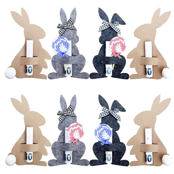 8 Pcs Easter Bunny Money Holder for Cash, Easter Gifts, Bunny Money Card Holder, Cute Basket Stuffers Decoration for Holiday Party Keepsake (Brown)