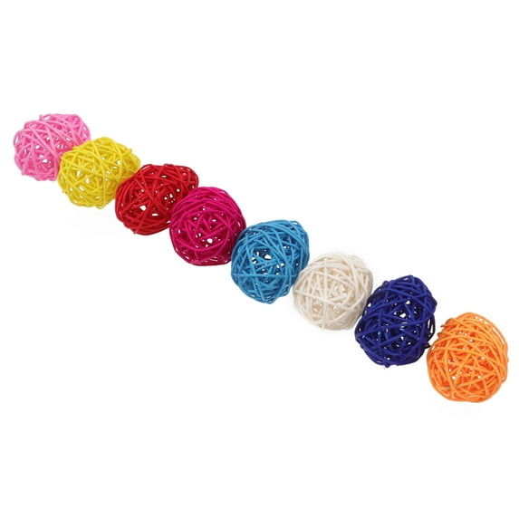 8Pcs Oval Rattan Balls Easter Eggs Ornaments for Hanging Decorations