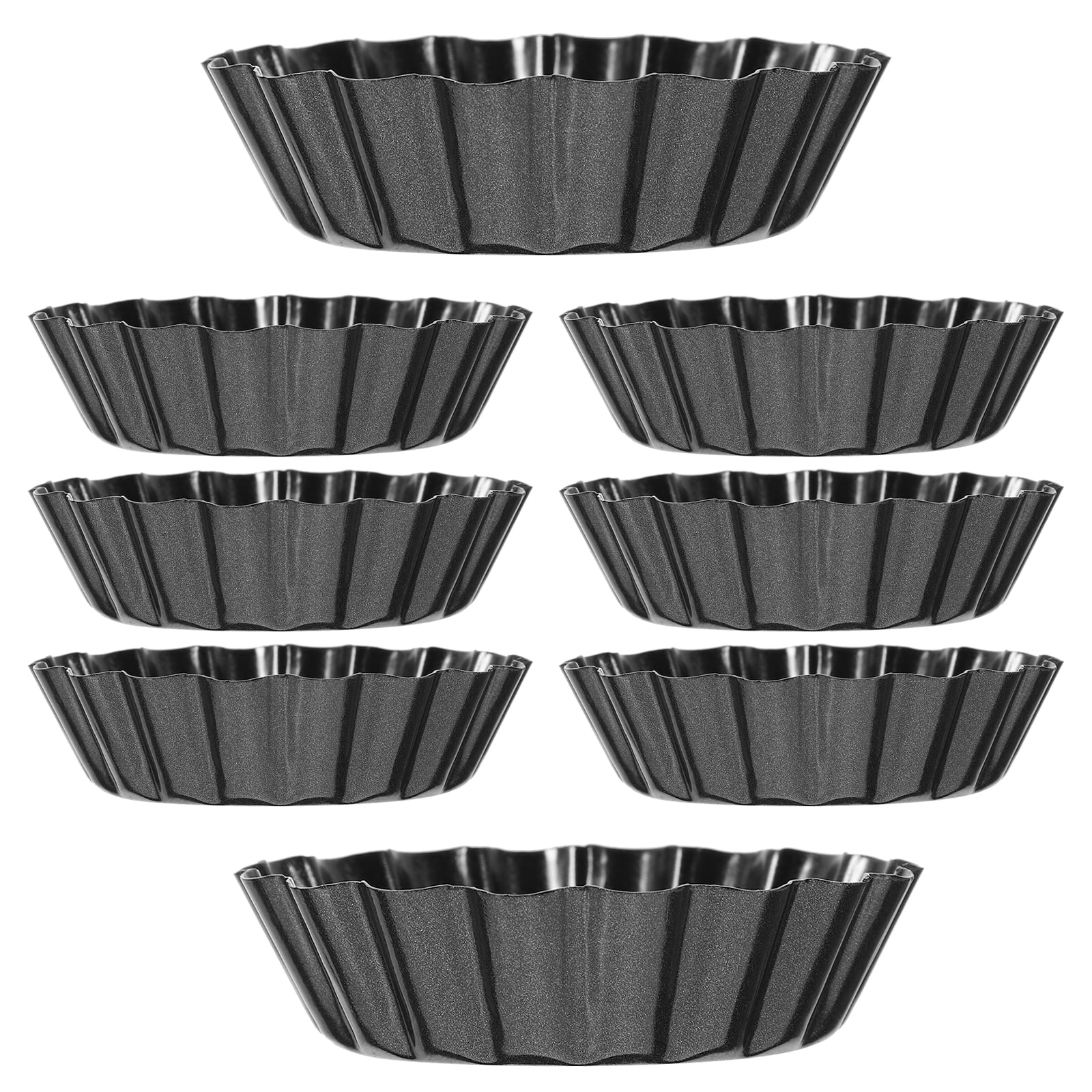 Ceramic Bakeware Small Tart Pans 6pcs Removable Bottom Pie Pan Non Stick Tart Pan Loose Bottom Round Quiche Pan For Oven Baking