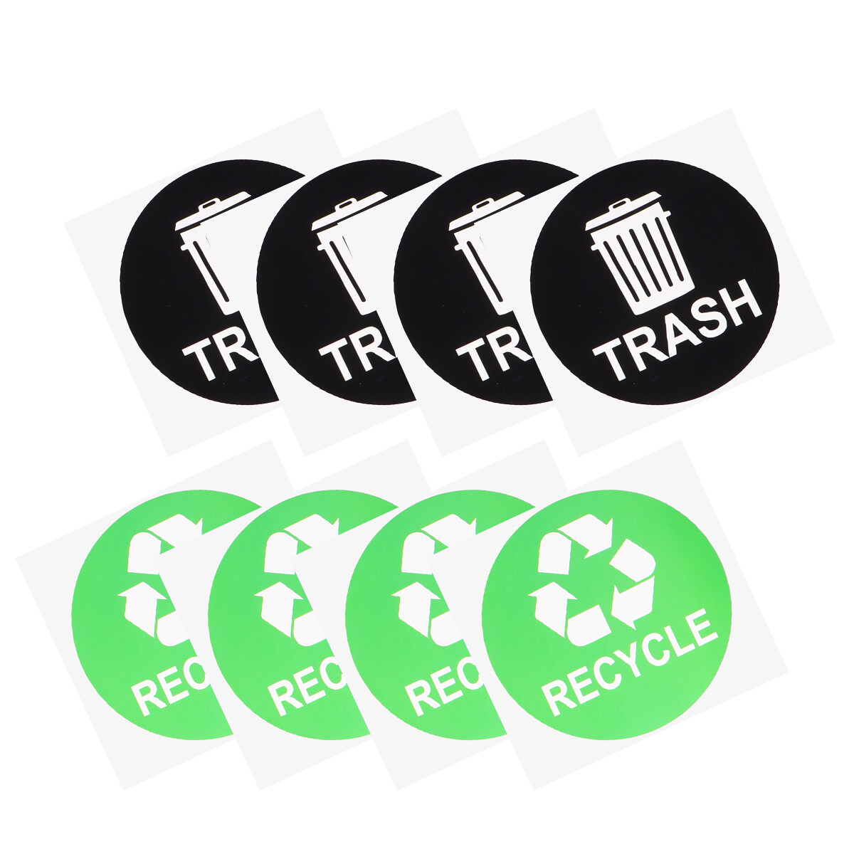 8 Pcs Emblems Recycling Stickers for Bins Garbage Decals Recycle Symbol ...