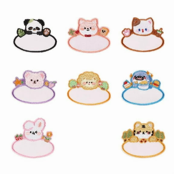 8 Pcs Embroidery Patches Blank Name Iron On Patches Sew on Patches