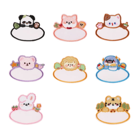 8 Pcs Embroidery PatchesAn1ma1Blank Name Iron On Patches Sew on Patches