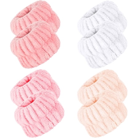 8 Pcs Face Washing Wristbands Microfiber Wrist Towels for Washing Face Absorbent Face Wash Wristbands Wrist Washband for Women Girls Prevent Liquid from Spilling Down Your Arms