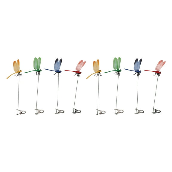 8 Pcs Fake Dragonfly Clip Waterproof Outdoor 3D Dragonfly Garden Decorative Clips Home Patio Ornaments Crafts